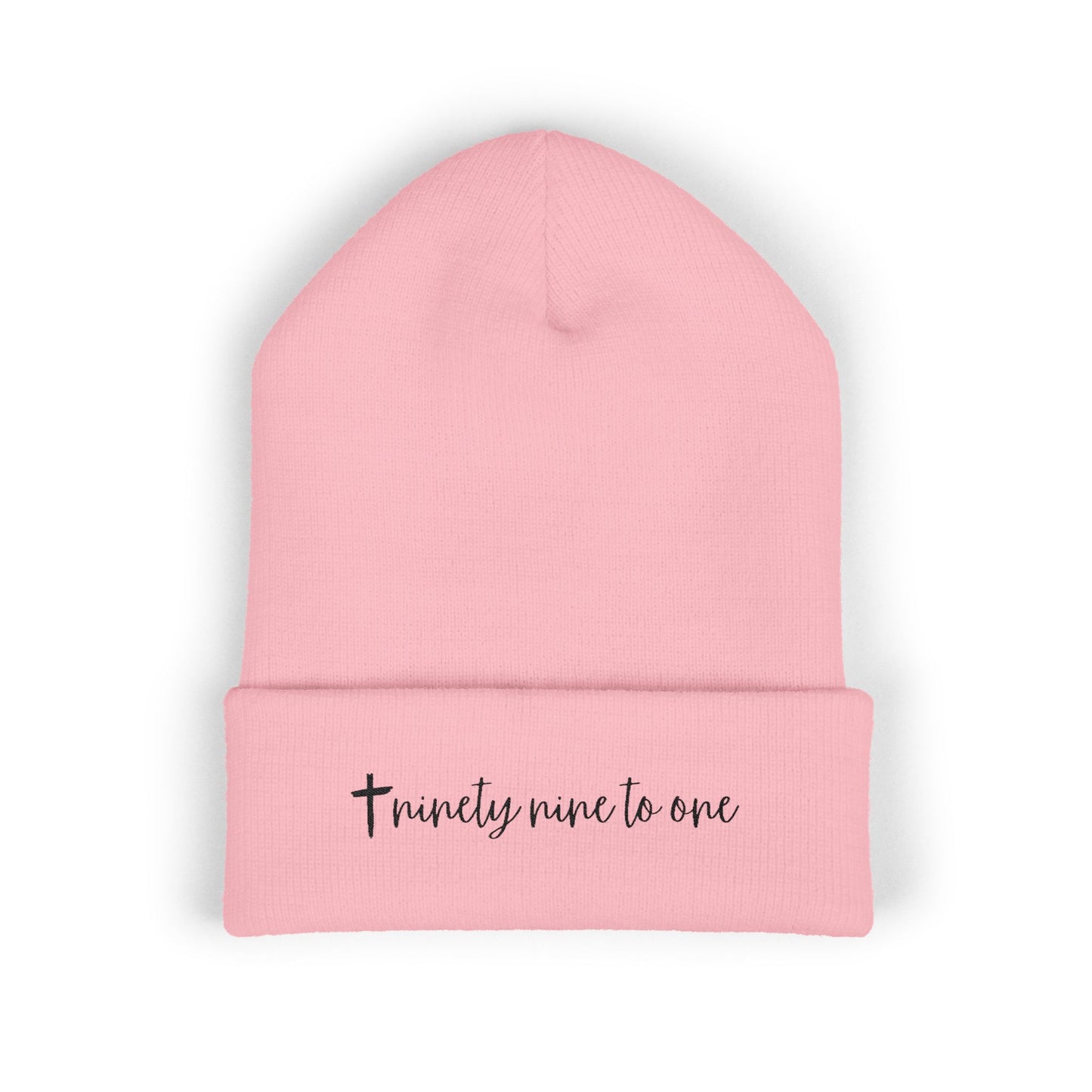 Embroidered “Ninety Nine To One” Classic Cuffed Beanie — Minimal Script Winter Hat