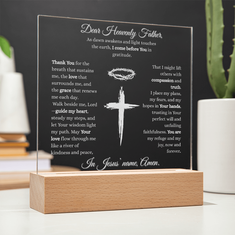 Beautiful Engraved Daily Prayer Plaque